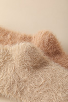 Vente en gros, mode hiver, peluche confortable pour femme, couleur unie, fausse fourrure, vison poilu, moelleux, chambre, canapé, chaussettes floues pour dormir