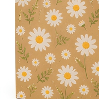 Sacs en papier kraft à motif floral Daisy, sacs de courses, lot de 24 pièces, emballage personnalisé pour les fêtes et la vente au détail