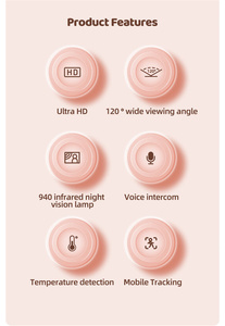 CCTV Mạng hai cách âm thanh tuya thông minh xem Home an ninh video không dây 1080P WIFI bé nhiệt độ màn hình <span class=keywords><strong>IP</strong></span> <span class=keywords><strong>Camera</strong></span> với ứng dụng - Product Image 3