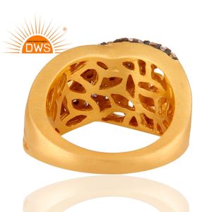 Vente chaude 925 argent Sterling 24K Flash plaqué or naturel Cz pierres précieuses bague de Cocktail Demi bijoux fins pour les femmes cadeau pour elle - Product Image 4