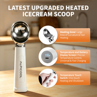Alpicool - La Mejor Cuchara Eléctrica Recargable para Helado con Calentamiento Automático, Soporte Metálico para Conos, Ecológica