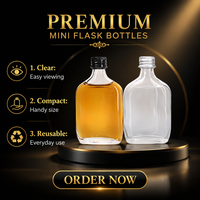 Bouteille en verre pour boissons alcoolisées avec bouchon à vis en aluminium 100ml 200ml 350ml – Contenant jetable pour jus et sauces (gingembre, etc.)