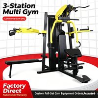 Station de musculation multifonctionnelle professionnelle à 3 postes pour entraînement de force en intérieur – Équipement de fitness