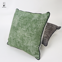 Usine imperméable Polyester tissu tacheté gris Texture jardin décor taies d'oreiller avec passepoil pour l'extérieur