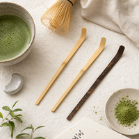 Cuillère à matcha en bambou blanc et violet naturel, chashaku, cuillère pour cérémonie du thé japonaise, pour poudre de thé vert