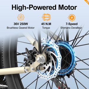Bicicleta Urbana Aairsk S600 de 26 Pulgadas con Cuadro de Acero al Carbono, Batería de Litio de 36V 13Ah, Disponible en el Reino Unido - Product Image 6