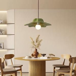 Lustre de salle à manger de style nordique wabi-sabi de couleur crème, luminaire design original pour chambre à coucher, lampe de chevet, salle à manger - Product Image 4