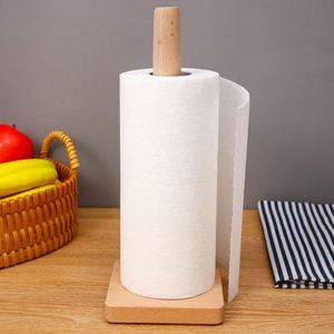 Wholesale <b>Kitchen</b> Wooden <b>Paper</b> Towel Holder Solid Beechwood <b>Paper</b> Towel Dispenser Stand with Anti-Skid Base - Product Image 4
