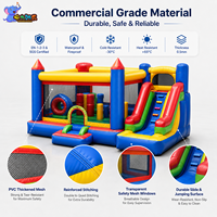 Château Gonflable Commercial d'Extérieur avec Toboggan pour Événements de Location, en PVC Durable, Personnalisable OEM, Combo Château Gonflable et Trampoline