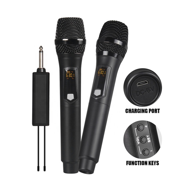Debra Audio MU2 Portable Handheld Microphone Receiver UHF Frequency Wireless Mic for Karaoke Business Meetings Universal VHF