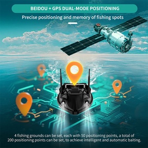 Bateau à appâts de pêche V803GPS BeiDou avec sonar, moteur de traîne, adaptateur, 4 distributeurs d'appâts, 200 points de balise, pilotage automatique, pêche à la carpe - Product Image 5