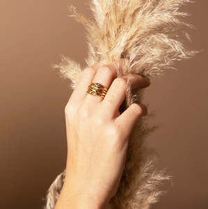 Anillo de Plata 925 Xinyun con Circonita Cúbica Plana y Ojo Turco, Exquisito Anillo <span class=keywords><strong>Sello</strong></span> para Mujer con Rubí y Aguamarina - Product Image 4