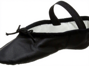 <span class=keywords><strong>Zapatos</strong></span> de Baile de Cuero Elástico con Suela Completa Suave al por Mayor, Color Rosa/Negro para Niñas, Primavera/Verano/Otoño - Product Image 1
