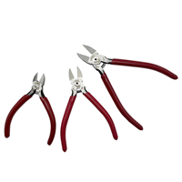 Fournitures d'outils pour bijoux Série MTC 150mm Pince à poignée en plastique rouge Coupe-fil Lame plate Pince coupante pour bijoux en métal