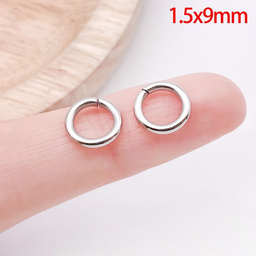 1 anillo de circuito cerrado de color acero de 1,5 x 9 mm - 0,01 g - 12597