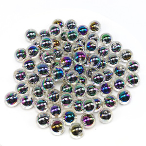 10pcs 14mm Iridescent <strong>Black</strong> Acrylic <strong>Beads</strong> Round With Hole AB Color Diy Handcrafted Bag - Product Image 1