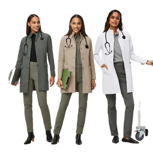 2026 Blouse longue de laboratoire médical pour femmes, uniformes d'infirmière, ensembles de blouses tissées, blouses de laboratoire blanches - Product Image 1