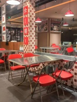Table pliante de style industriel en acier inoxydable pour restaurant commercial, table de barbecue pour restaurant, table pour snack-bar
