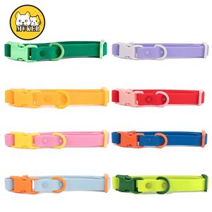 Popular Hot Sale Custom LOGO S M L 3 Sizes <b>Waterproof</b> Luxury Fashion Colors PVC <b>Dog</b> <b>Collar</b> With Matched Color Buckle Accessories - Product Image 1