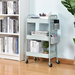 3-laags Multifunctionele <span class=keywords><strong>Plastic</strong></span> Manden Haken Organizer Rollende Nutsopslagkar Met Pegboard En Wielen Voor De Woonkamer - Product Image 5