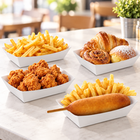 Barquette alimentaire en papier kraft biodégradable avec logo personnalisé pour frites, poulet, hot-dogs et emballages de plats à emporter