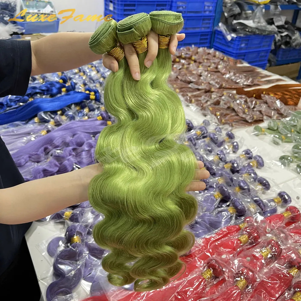 Capelli umani brasiliani vergini grezzi non trattati economici, capelli brasiliani di grado 12a, parrucche arancioni viola blu di colore professionale dei capelli