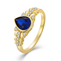 Bague de fiançailles QX Fine Jewelry en argent 925, moissanite bleue personnalisée taille brillant, sertie pavé, plaquée or 18 carats, bagues de luxe délicates