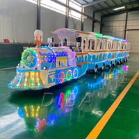 Train touristique électrique sans rail sur le thème de la côte océanique, très populaire, pour les passagers et les enfants, idéal pour les attractions.