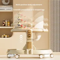 Nouveau modèle 2025 Trotteur en plastique anti-jambes en O, anti-retournement, poussette bébé 3-en-1, trotteur multifonction pliable pour enfants, charge 20KG
