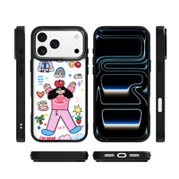 Coque de téléphone AG Feeling Black Edge avec motif Gril doré pour iPhone 17, 17 Pro Max, 16 Pro, 15, 15 Pro Max – Coque magnétique