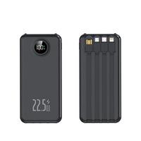 Meilleures ventes : Batterie externe portable OEM ultra-fine 10000mAh 20000mAh 22.5W à charge rapide avec câbles