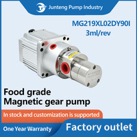 Pompe à engrenages magnétique miniature sans fuite 3 ml/rev, en acier inoxydable 316L, pompe doseuse à engrenages PEEK pour le remplissage et l'emballage de liquides chimiques