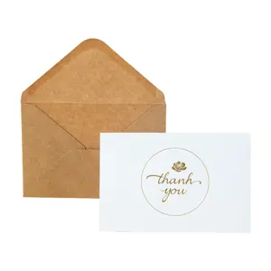 Kartları ile özel Kraft kağıdı boş tebrik kartları ve zarflar zarf için teşekkür ederim zarf ile evlilik davetiyesi davetiye