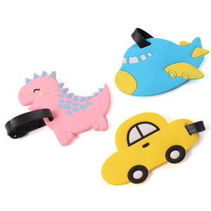 Tag perjalanan untuk bagasi tahan air Tag mudah dibaca bentuk tidak beraturan dinosaurus warna-warni mobil pelangi Tag bagasi pesawat - Product Image 1