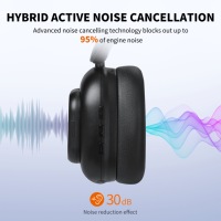 Auriculares Inalámbricos Bluetooth Híbridos OEM ODM con Cancelación de Ruido ANC, Pantalla Táctil, Auriculares Over-Ear, 30 Horas de Reproducción para Viajes