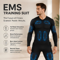 Combinaison intégrale en silicone pour homme, machine d'électrostimulation EMS, combinaison EMS sèche avec boîtier d'alimentation