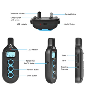 Bán buôn cho tùy chỉnh thực hiện thân thiện với môi nhựa sốc vỏ cây cổ áo push <span class=keywords><strong>button</strong></span> Dog đào tạo thiết bị cho 2 con chó CE chứng nhận cho - Product Image 3