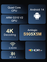 Boîtier TV 4K Factory 2026 CZ2100 S905X5M 4 Go 64 Go Android 14 Double Wi-Fi 6 1000M, compatible PoE RTC, Décodeur intelligent STB, Clé TV