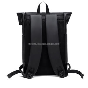High quality Fast deliver <b>Laptop</b> Business Travel Backpack Trend Waterproof PU Notebook Sports Top Roll Bag Zipper Closure - Product Image 4