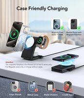 Chargeur sans fil pliable 3 en 1 M5 Qi2, 15W max, certifié MPP, module 3 en 1, support de chargeur sans fil
