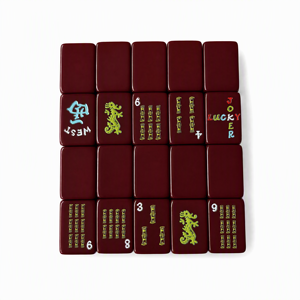 Tuiles de Mahjong Américaines Personnalisées en Acrylique Gravé, Rouge Cerise Vintage, Tuiles de Mahjong de Luxe pour Fêtes à Domicile, Famille, Cadeau Personnalisé - Product Image 5