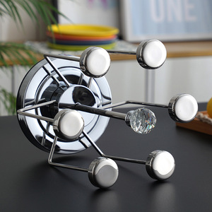 ที่วางแก้วน้ำหมุนได้สแตนเลส 6 ชิ้น ชั้นวางถ้วยชา ที่เก็บของในครัว ถาดหมุนอเนกประสงค์ - Product Image 3