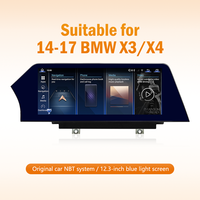 Pantalla de Navegación HD Estilo Blade de 12.3 Pulgadas para BMW X3/X4 2014-2017 con Sistema NBT, Bluetooth, Control por Voz, Funciones Originales del Vehículo