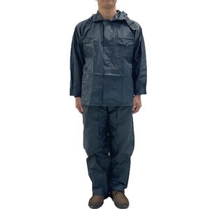 Chubasquero impermeable <span class=keywords><strong>de</strong></span> PVC 100% con capucha desmontable, traje <span class=keywords><strong>de</strong></span> <span class=keywords><strong>lluvia</strong></span> azul marino, venta al por mayor <span class=keywords><strong>para</strong></span> <span class=keywords><strong>equipo</strong></span> <span class=keywords><strong>de</strong></span> golf y Pesca - Product Image 5