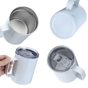 10oz Vacuum Insulated Mug with Handle <b>Spray</b> Coated Sublimation Coffee Cup, Portable Simple Business Car Cup - Product Image 4