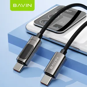 60W Fast Charging Cable Transfering BAVIN CB255 Cell Mobile Phone Type-c To Type-c Computer Power Nylon Wire Data