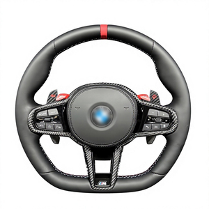 Volant en cuir microfibre ajusté sans airbag pour BM/W Châssis F Châssis G Style <span class=keywords><strong>CS</strong></span> - Pièce auto sport modifiée - Product Image 1