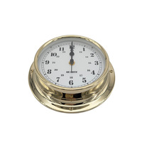 Impa370204 Chronomètre à quartz marin Boîtier en cuivre nautique Yacht World Hotel Étanche Antirouille Alimenté par batterie 180mm Enduit