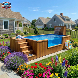 Fiberglass Swim Spa <b>Pool</b> Outdoor Above Ground 8 Meter Lap <b>Pool</b> with Hot Tub 20ft 40ft container <b>pool</b> - Product Image 3