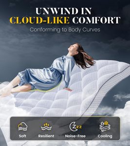 Áo bảo vệ nệm mút xốp, làm mát, cỡ Twin XL, đệm lót nệm, lớp phủ bảo vệ nệm, đệm mút xốp vụn cho nệm - Product Image 3